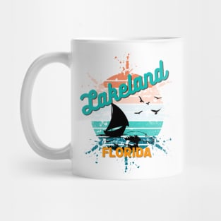 Lakeland Florida Retro Exploding Sunset Mug